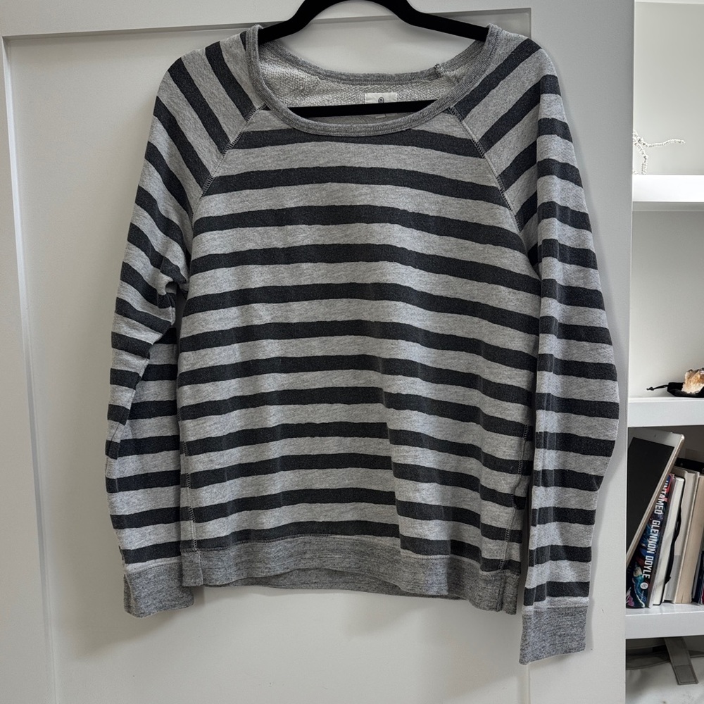 Sundry Black and Gray Striped Sweater
